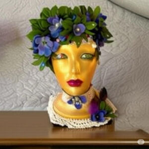 Planter Head from a foam head with a hole for small plants like succulents